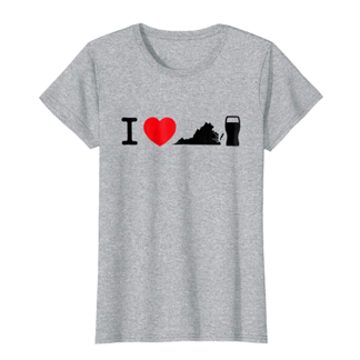 I Love Virginia Beer Shirt Womens Green