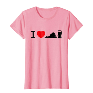 I Love Virginia Beer Shirt Womens White