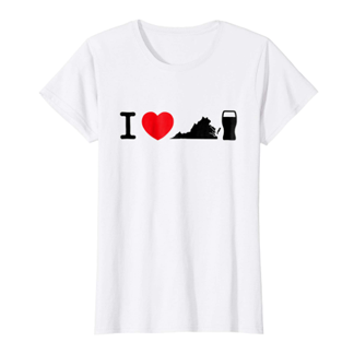 I Love Virginia Beer Shirt Womens Pink