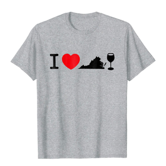 I Love Virginia Wine Mens Green Shirt