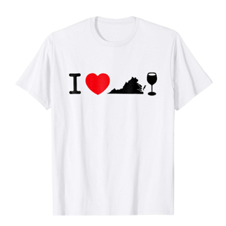 I Love Virginia Wine Mens White Shirt