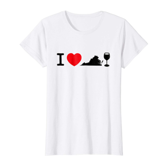 I Love Virginia Wine Womens White Shirt
