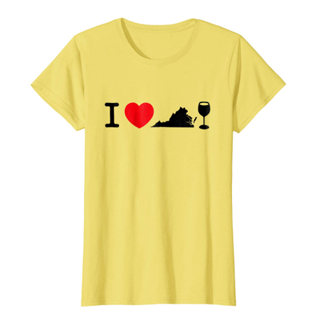 I Love Virginia Wine Womens Green Shirt